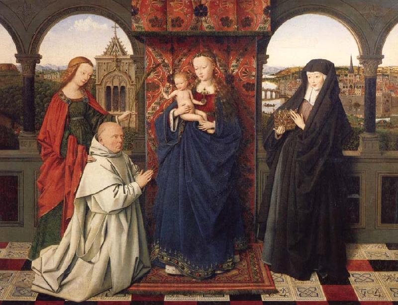 Jan Van Eyck Virgin and child,with saints and donor Norge oil painting art